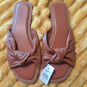 NWT Loft Brown Leather Knotted Sandals Size 8.5